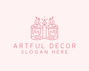 Candle Candlelight Decoration logo design