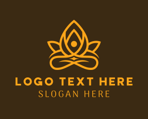 Pose - Golden Lotus Yoga Spa logo design