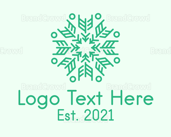 Feather Arrow Snowflake Logo