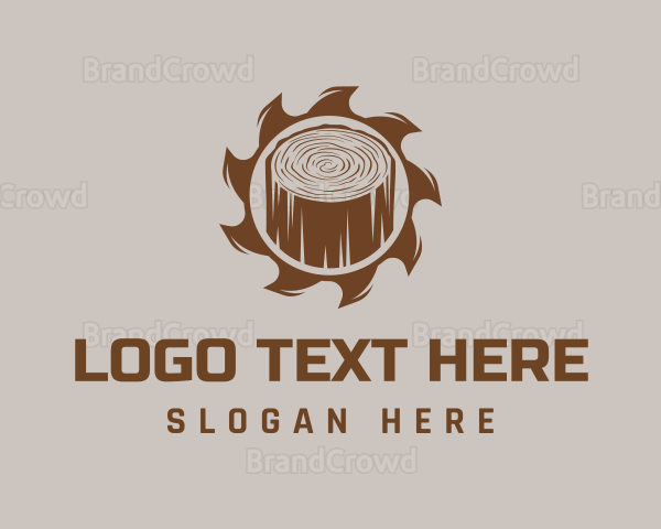 Brown Wood Carpentry Logo