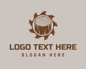 Log - Brown Wood Carpentry logo design