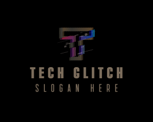 Malfunction - Gradient Glitch Letter T logo design