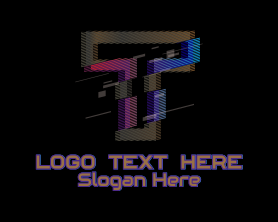 Youtube Channel - Gradient Glitch Letter T logo design