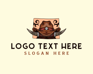 Country Style - Cowboy Hat Wyoming logo design