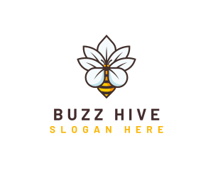 Floral Bee Flower logo design