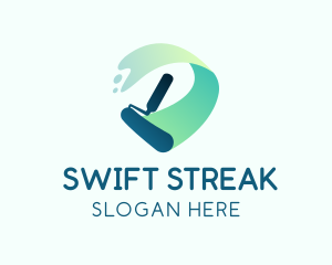 Paint Roller Streak logo design