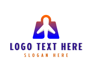 Shopping Bag - Airplane Shopping Bag logo design