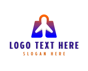 Flight - Airplane Shopping Bag logo design