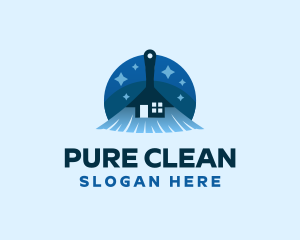 Broom House Cleaning logo design