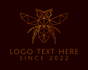 Fly - Flying Geometric Honeybee logo design