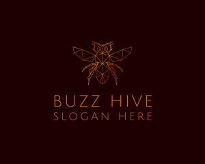 Flying Honeybee Insect logo design