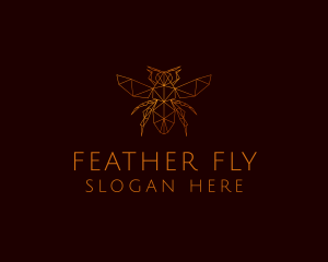 Flying Honeybee Insect logo design