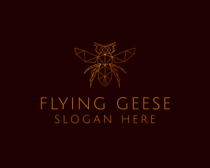 Flying Honeybee Insect logo design