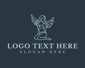 Adult - Sexy Woman Angel logo design