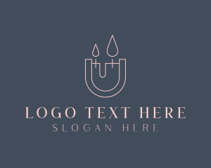 Spa - Decor Candle Letter U logo design