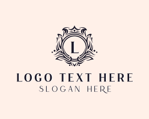 Regal - Crown Elegant Wreath logo design