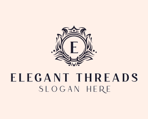 Crown Elegant Wreath logo design