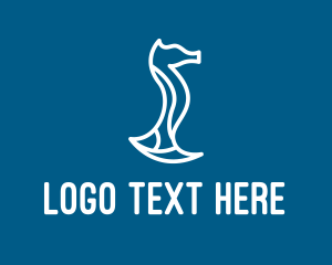 Diving - Abstract Seahorse Scythe logo design