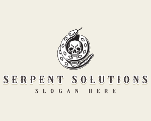 Serpent Skull Grip logo design