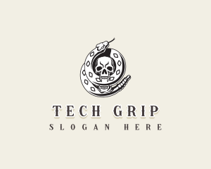 Serpent Skull Grip logo design