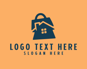 Real Estate Agent - Home Shopping Bag logo design