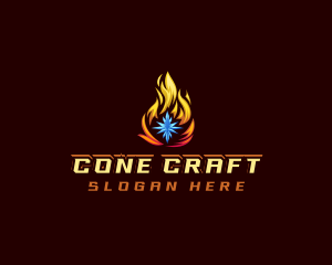 Snowflake Fire Star logo design