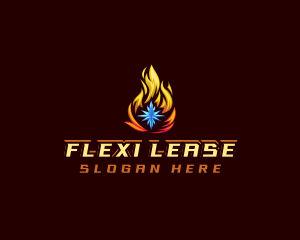 Snowflake Fire Star logo design