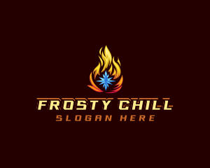 Freezer - Snowflake Fire Star logo design