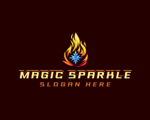 Snowflake Fire Star logo design