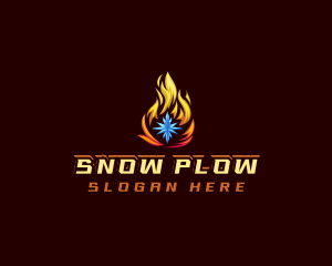 Snowflake Fire Star logo design