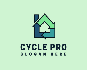 House Recycling Arrow logo design