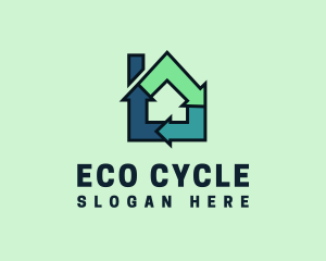 Recycling - House Recycling Arrow logo design