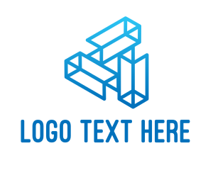 High Tech - Blue Tech Startup Wireframe logo design