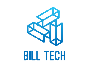 Blue Tech Startup Wireframe logo design