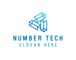 Blue Tech Startup Wireframe logo design