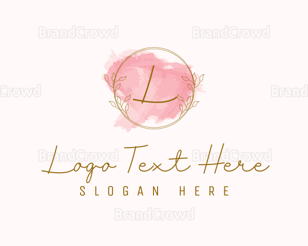 Natural Wreath Watercolor Logo