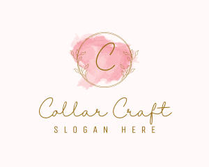 Natural Wreath Watercolor logo design