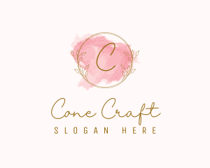 Natural Wreath Watercolor logo design