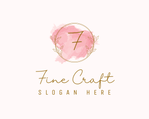 Natural Wreath Watercolor logo design