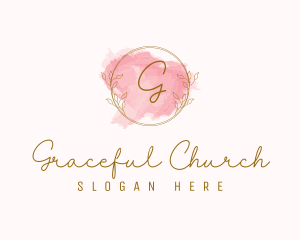 Deluxe - Natural Wreath Watercolor logo design