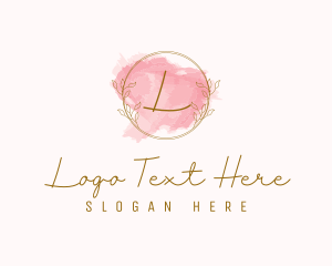 Pastel - Natural Wreath Watercolor logo design