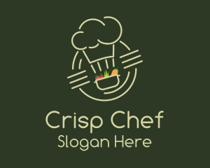 Monoline Chef Hat Grocery logo design