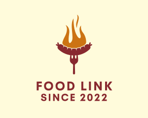 Sausage Grill Food logo design