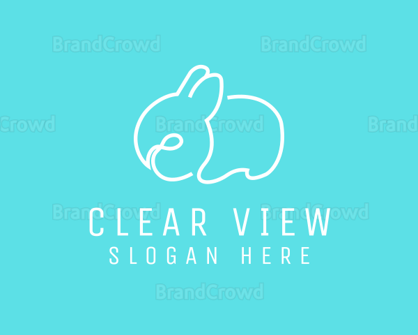 Cute Bunny Line Art Logo