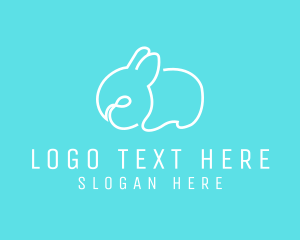 Zoo - Cute Bunny Line Art logo design