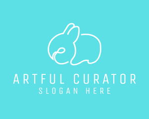 Cute Bunny Line Art logo design