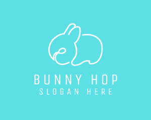 Cute Bunny Line Art logo design