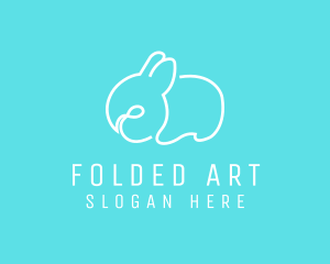 Cute Bunny Line Art logo design