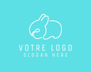 Infinity Sign - Cute Bunny Line Art logo design