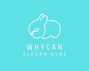 Easter Egg Hunt - Cute Bunny Line Art logo design